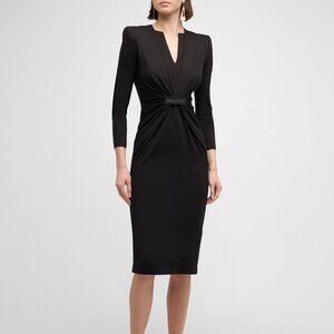 Giorgio Armani Draped Milano Stitch Midi Dress